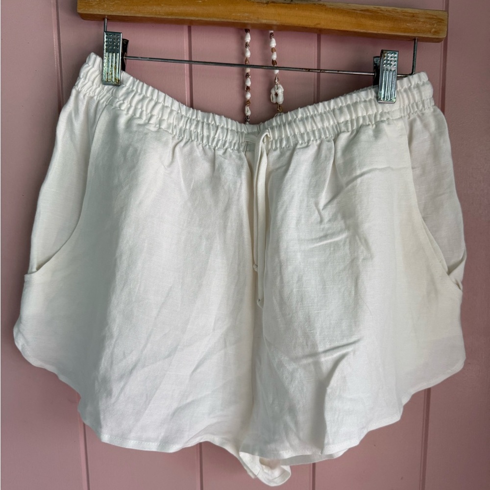 White linen shorts NWOT